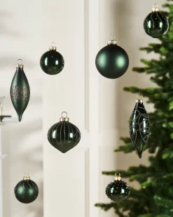 WeRChristmas Sage Green Glass Baubles, 20 Pack