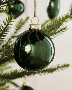 WeRChristmas Sage Green Glass Baubles, 20 Pack