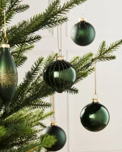 WeRChristmas Sage Green Glass Baubles, 20 Pack