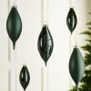 WeRChristmas Sage Green Glass Baubles, 5 Pack, 15 Cm