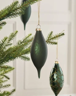 WeRChristmas Sage Green Glass Baubles, 5 Pack, 15 Cm