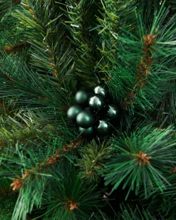 WeRChristmas Sage Green Glass Berry Cluster Baubles, 10 Pack