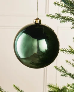 WeRChristmas Sage Green Large Gloss Shatterproof Bauble, 15 Cm