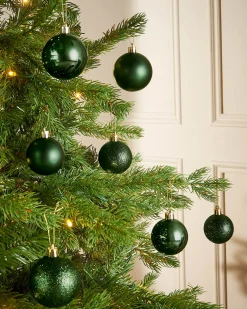 WeRChristmas Sage Green Shatterproof Bauble, 50 Pack