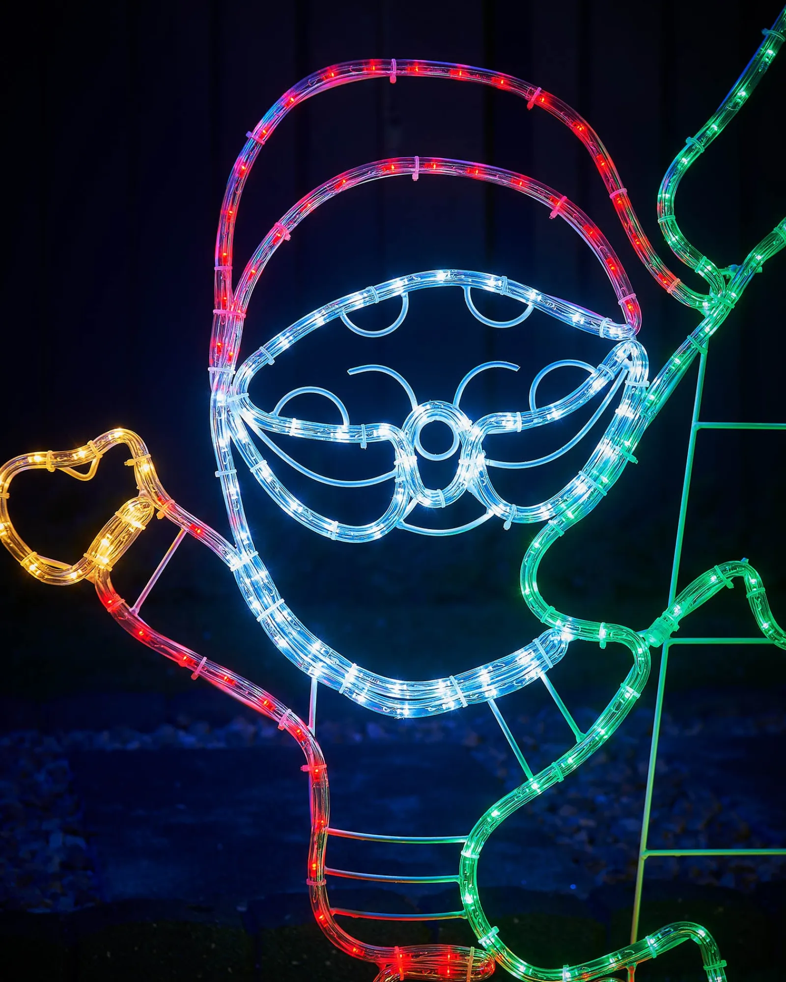 WeRChristmas Santa And Reindeer Rope Light Silhouette, 1.2 M
