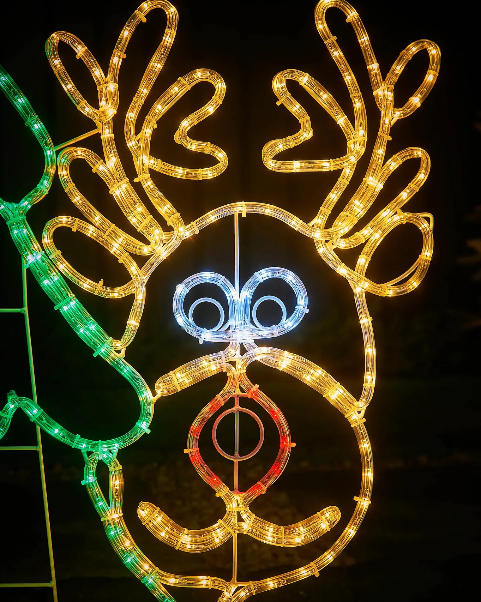 WeRChristmas Santa And Reindeer Rope Light Silhouette, 1.2 M