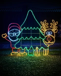 WeRChristmas Santa And Reindeer Rope Light Silhouette, 1.2 M