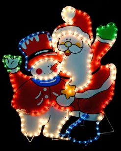 WeRChristmas Santa And Snowman Rope Light Silhouette, 71 Cm