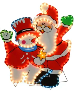 WeRChristmas Santa And Snowman Rope Light Silhouette, 71 Cm