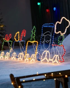 WeRChristmas Santa And Train Rope Light Silhouette, 200 Cm