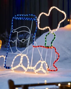 WeRChristmas Santa And Train Rope Light Silhouette, 200 Cm