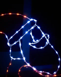 WeRChristmas Santa On A Motorbike Rope Light Silhouette, 1.6 M