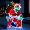 WeRChristmas Santa On Chimney Rope Light Silhouette, 95 Cm