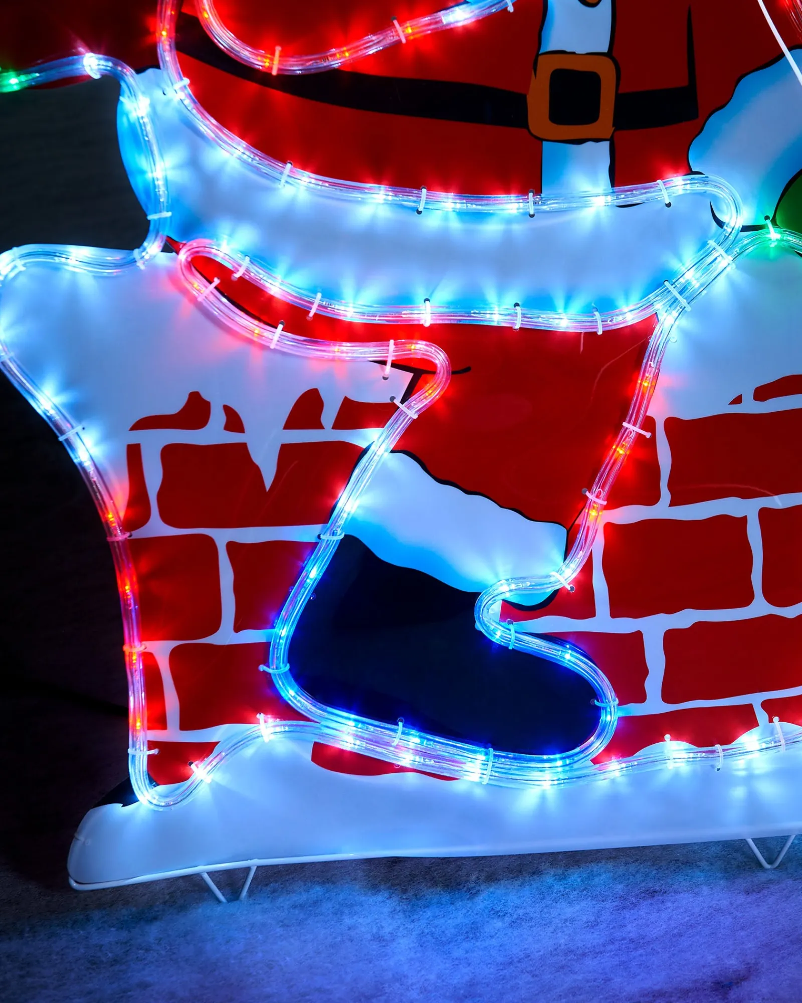 WeRChristmas Santa On Chimney Rope Light Silhouette, 95 Cm
