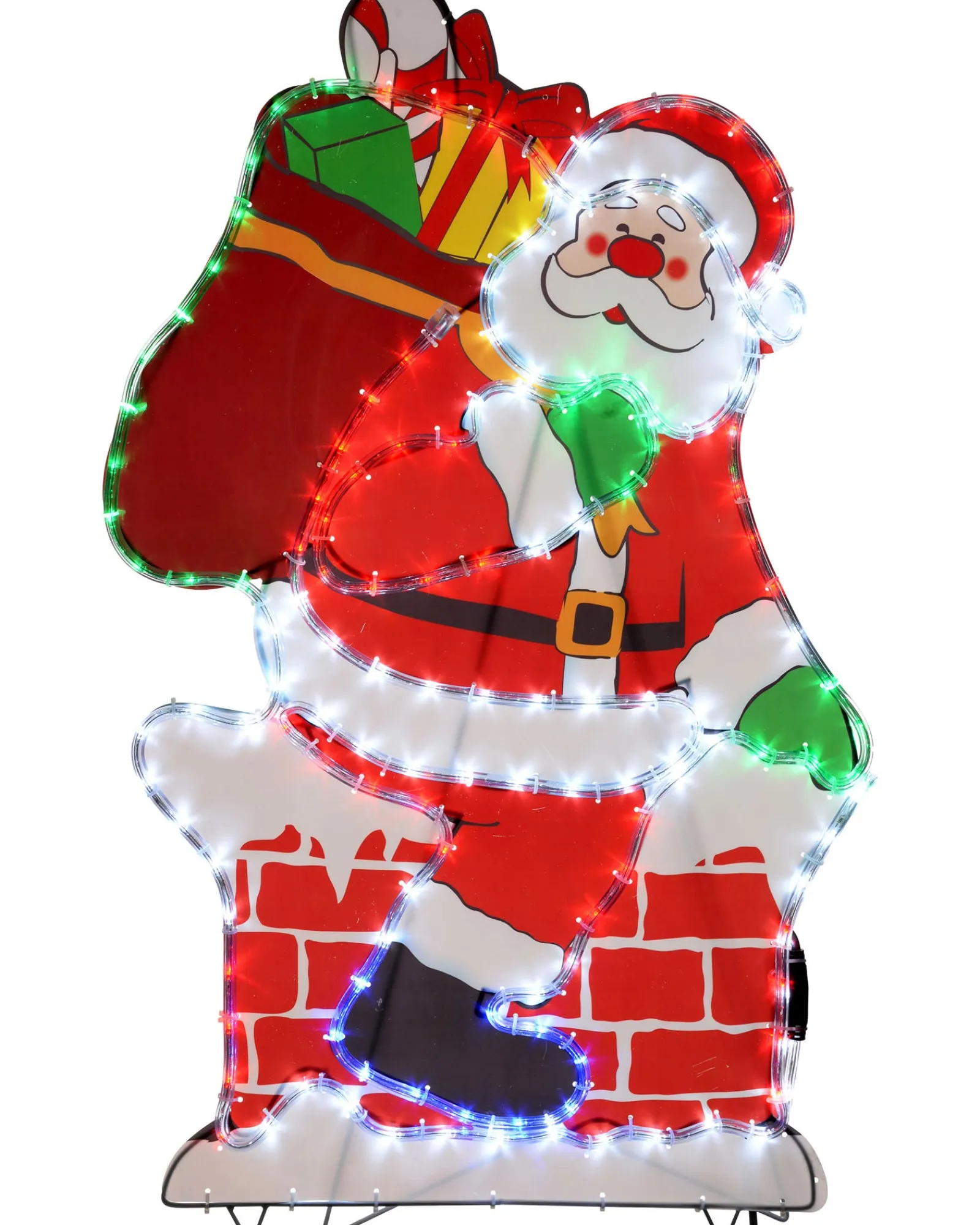 WeRChristmas Santa On Chimney Rope Light Silhouette, 95 Cm