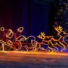 WeRChristmas Santa Sleigh Reindeer LED Rope Light Silhouette, 156 Cm