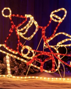 WeRChristmas Santa Sleigh Reindeer LED Rope Light Silhouette, 156 Cm