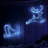 WeRChristmas Santa Sleigh With Reindeer Rope Light Silhouette, 60 Cm