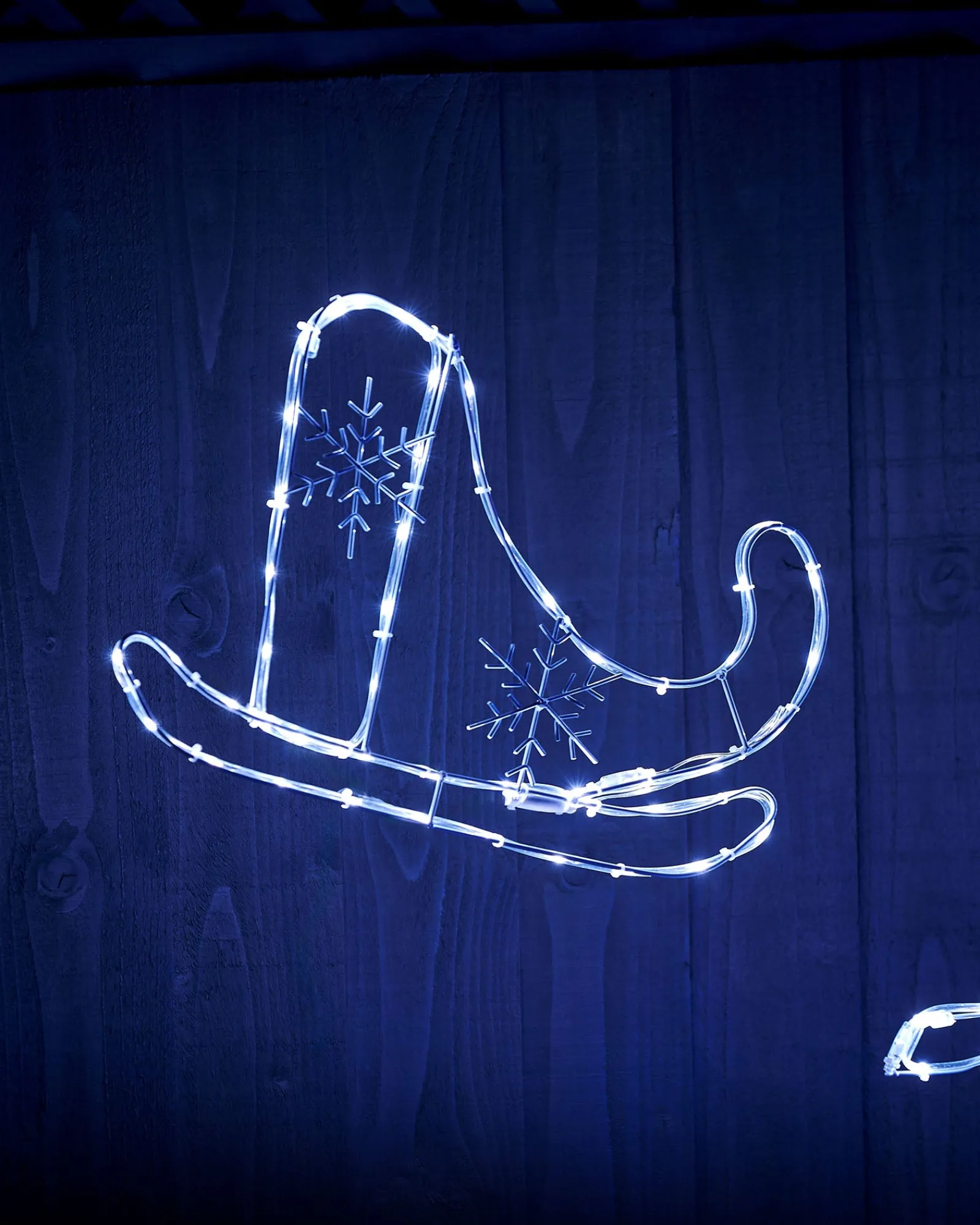 WeRChristmas Santa Sleigh With Reindeer Rope Light Silhouette, 60 Cm