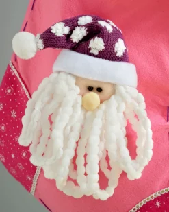 WeRChristmas Santa Stocking, Pink/Purple, 48 Cm