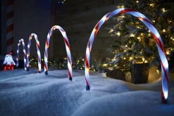 WeRChristmas Set Of 4 Candy Cane Arch Pathway Stake Lights, 50 Cm