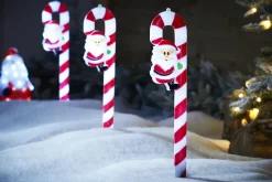 WeRChristmas Set Of 3 Candy Cane Pathway Stake Lights, 60 Cm