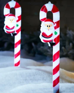 WeRChristmas Set Of 3 Candy Cane Pathway Stake Lights, 60 Cm