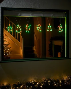 WeRChristmas Set Of 6 Characters Rope Light Silhouette, Green, 5 M