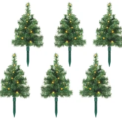WeRChristmas Set Of 6 Christmas Tree Pathway Stake Lights, 30 Cm