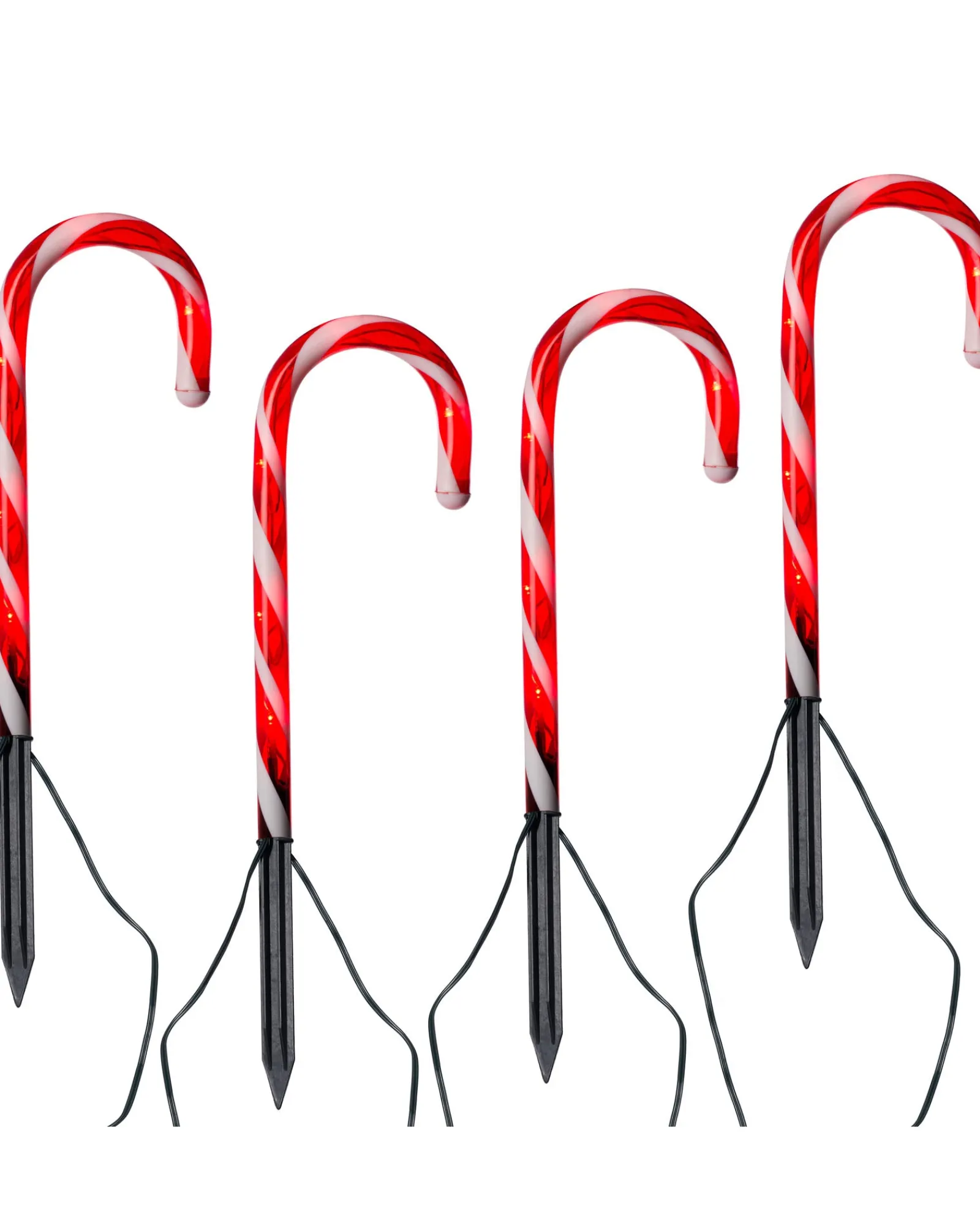 WeRChristmas Set Of 4 Connectable Candy Cane Pathway Lights, 38 Cm