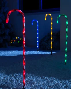WeRChristmas Set Of 4 Connectable Candy Cane Pathway Lights, 75 Cm