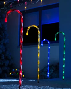 WeRChristmas Set Of 4 Connectable Candy Cane Pathway Lights, 75 Cm
