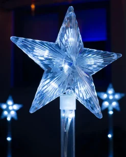 WeRChristmas Set Of 4 Connectable Star Pathway Stake Lights, Bright White, 77 Cm
