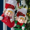 WeRChristmas Set Of 2 Elf Stockings, Red And Green, 53 Cm