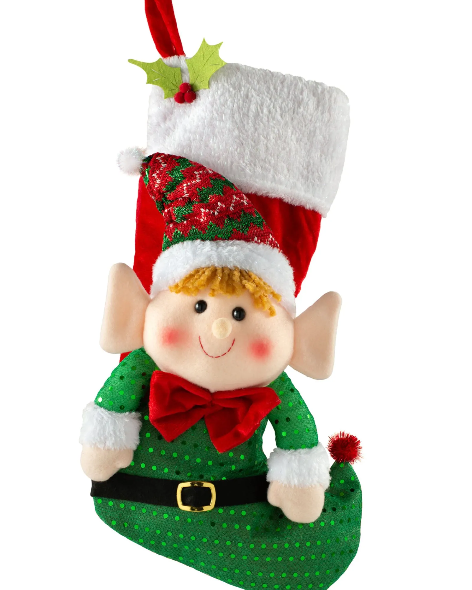 WeRChristmas Set Of 2 Elf Stockings, Red And Green, 53 Cm
