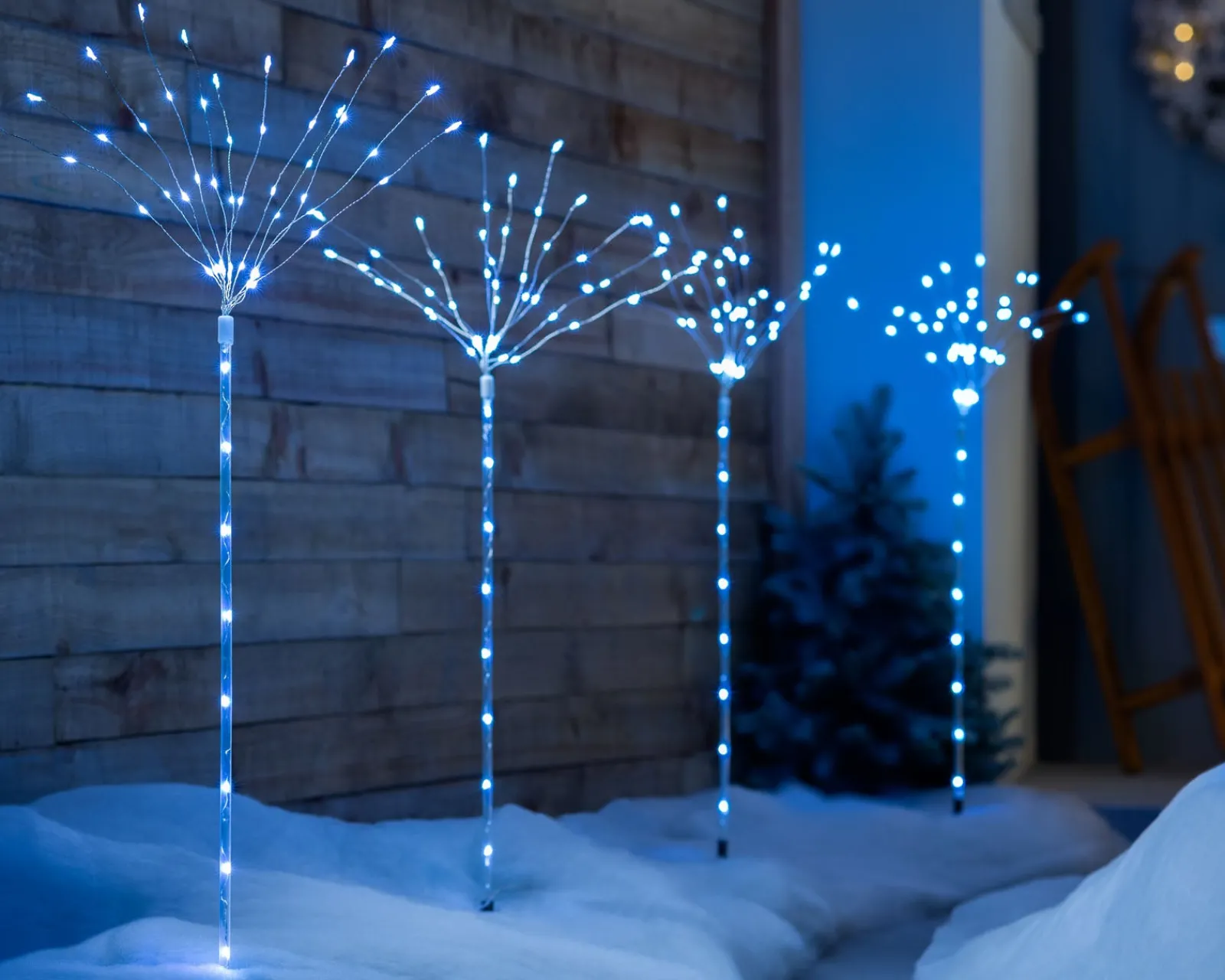 WeRChristmas Set Of 4 Firework Pathway Stake Lights, 96 Cm