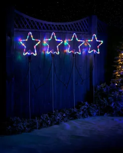 WeRChristmas Set Of 4 Flashing Star Rope Light Silhouette, 120 Cm