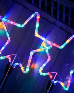 WeRChristmas Set Of 4 Flashing Star Rope Light Silhouette, 120 Cm
