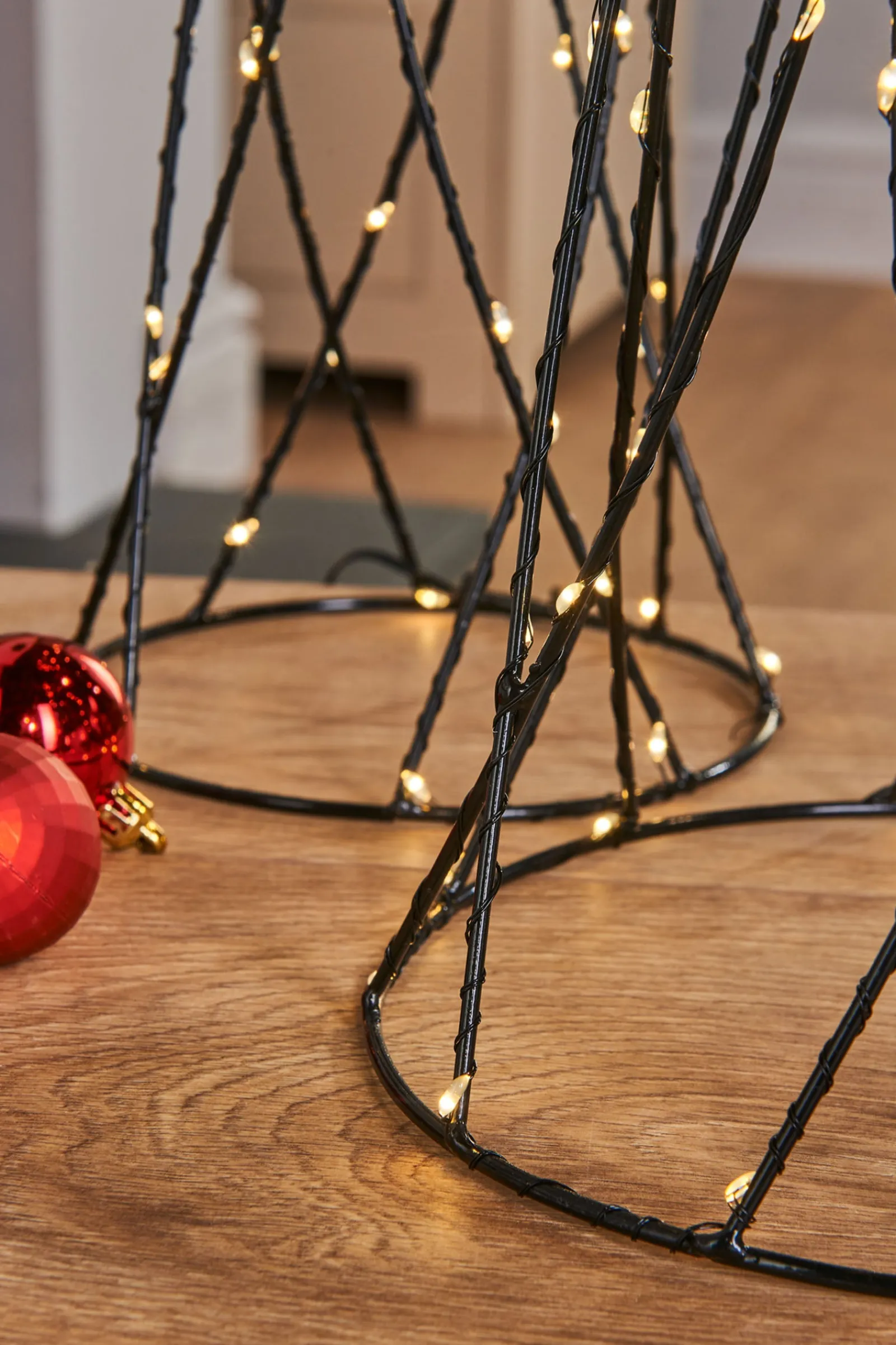 WeRChristmas Set Of 2 Geometric Christmas Tree Cones, 60 Cm