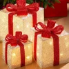 WeRChristmas Set Of 3 Pre-Lit Gift Box Silhouettes, White