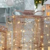 WeRChristmas Set Of 3 Pre-Lit Gift Boxes, Rose Gold, 40 Cm