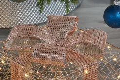 WeRChristmas Set Of 3 Pre-Lit Gift Boxes, Rose Gold, 40 Cm