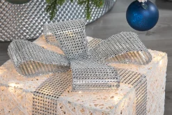 WeRChristmas Set Of 3 Pre-Lit Gift Boxes, White, 25 Cm