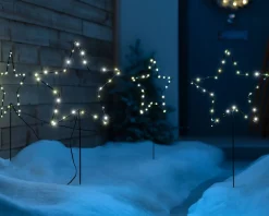 WeRChristmas Set Of 4 Pre-Lit Star Pathway Lights, 65 Cm