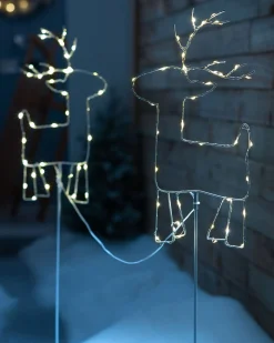 WeRChristmas Set Of 2 Reindeer Pathway Stake Lights, 1 M