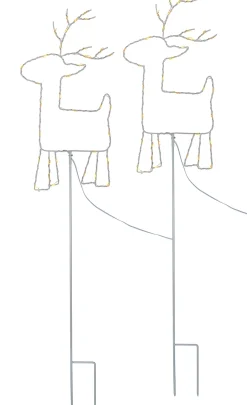 WeRChristmas Set Of 2 Reindeer Pathway Stake Lights, 1 M