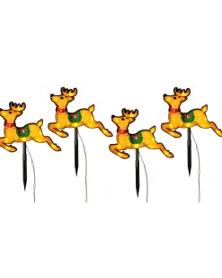 WeRChristmas Set Of 4 Reindeer Silhouette Pathway Stake Lights, 26 Cm