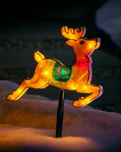 WeRChristmas Set Of 4 Reindeer Silhouette Pathway Stake Lights, 26 Cm
