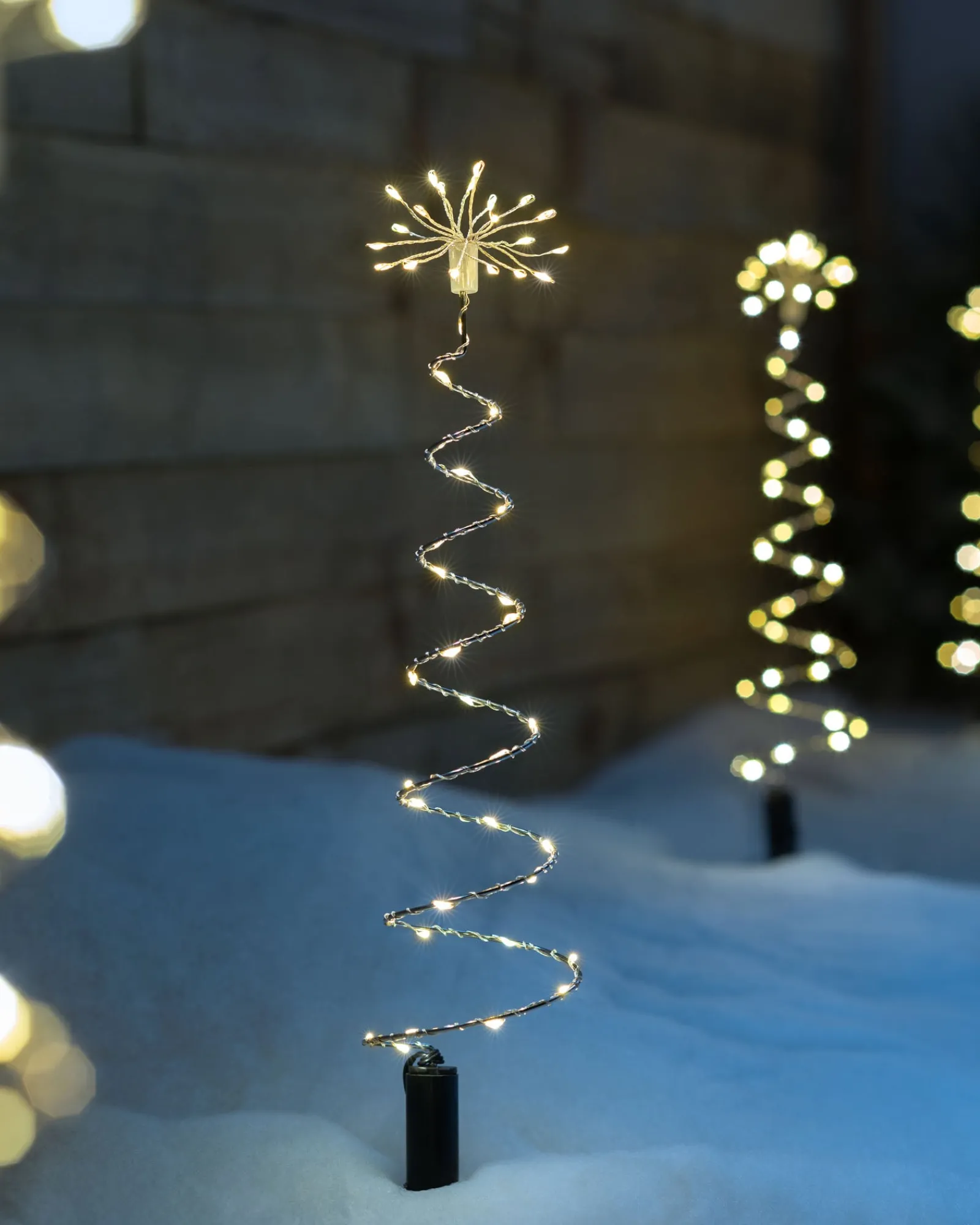 WeRChristmas Set Of 4 Spiral Firework Pathway Stake Lights, 52 Cm