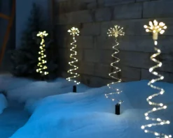 WeRChristmas Set Of 4 Spiral Firework Pathway Stake Lights, 52 Cm